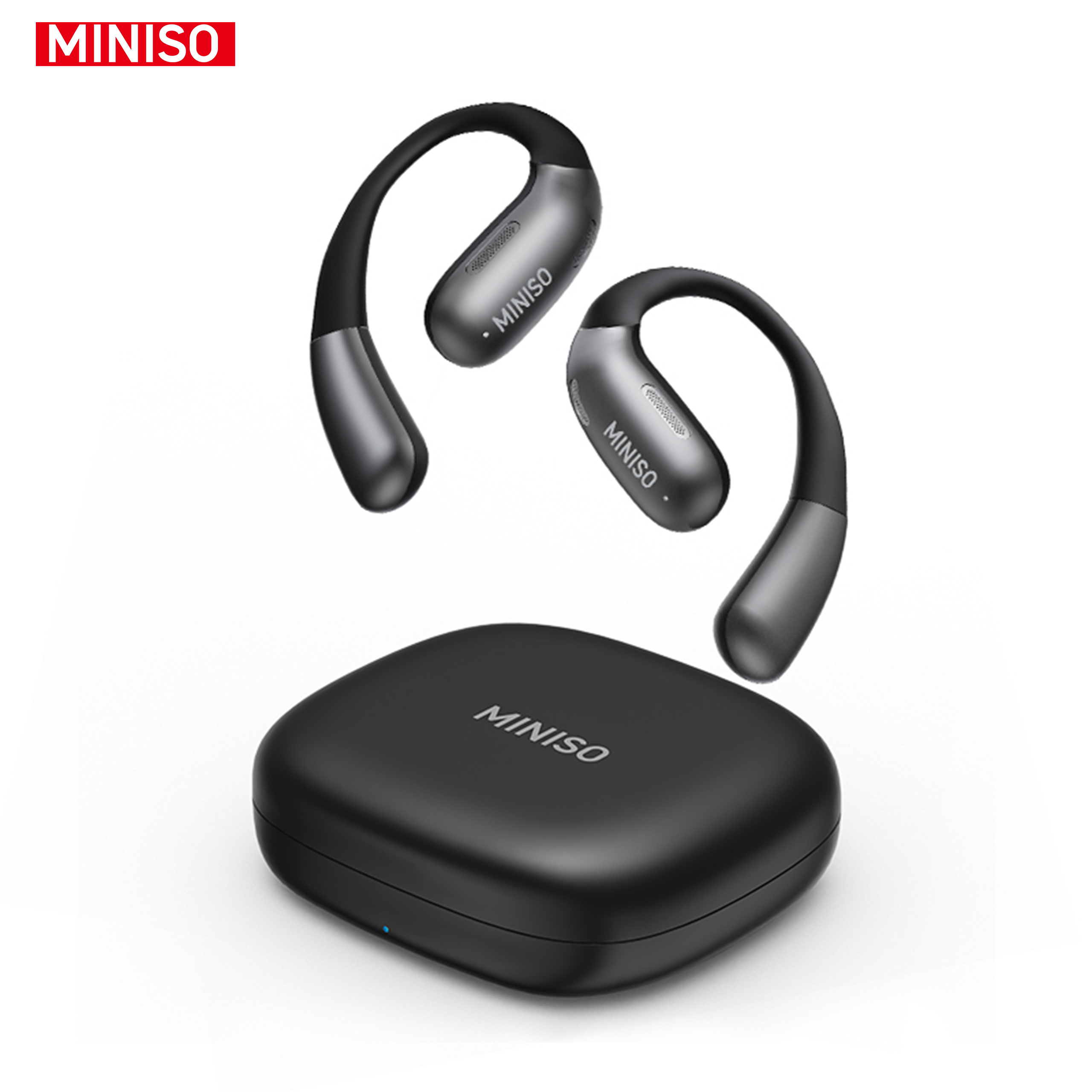 Image of Miniso X28 Ai Ows Open Ear Wireless Earbuds, 58h Long , 5.4 Sound, Smart Touch Control, Built-in Mic, Bluetooth 5.4 Headphones For Running, Cycling, Driving
