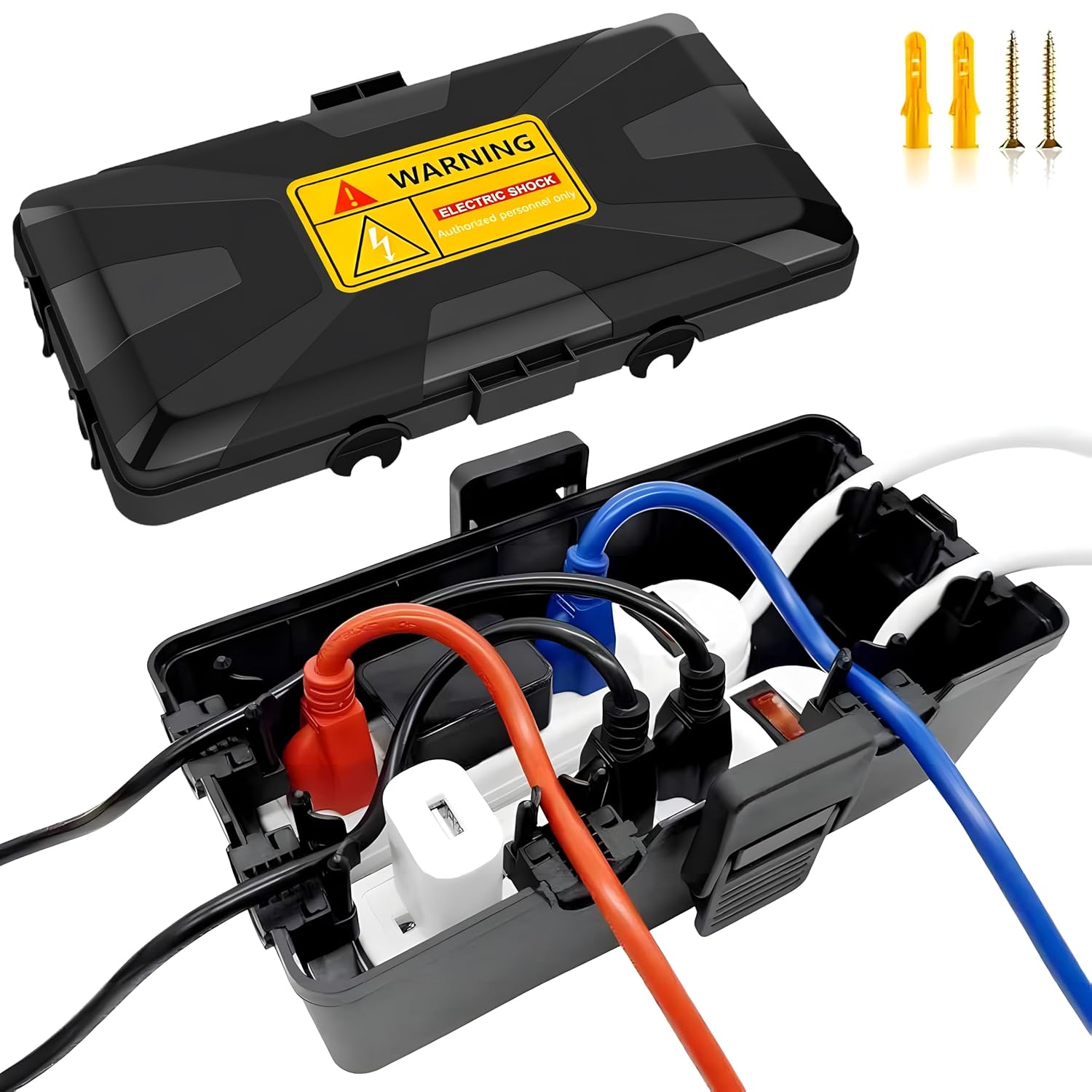 outdoor electrical box 10 6 x5 5 x4 5 inch ip54   cover for outdoor extension cord large capacity weatherproof connection box w 6 cable entry ports power strip   protector