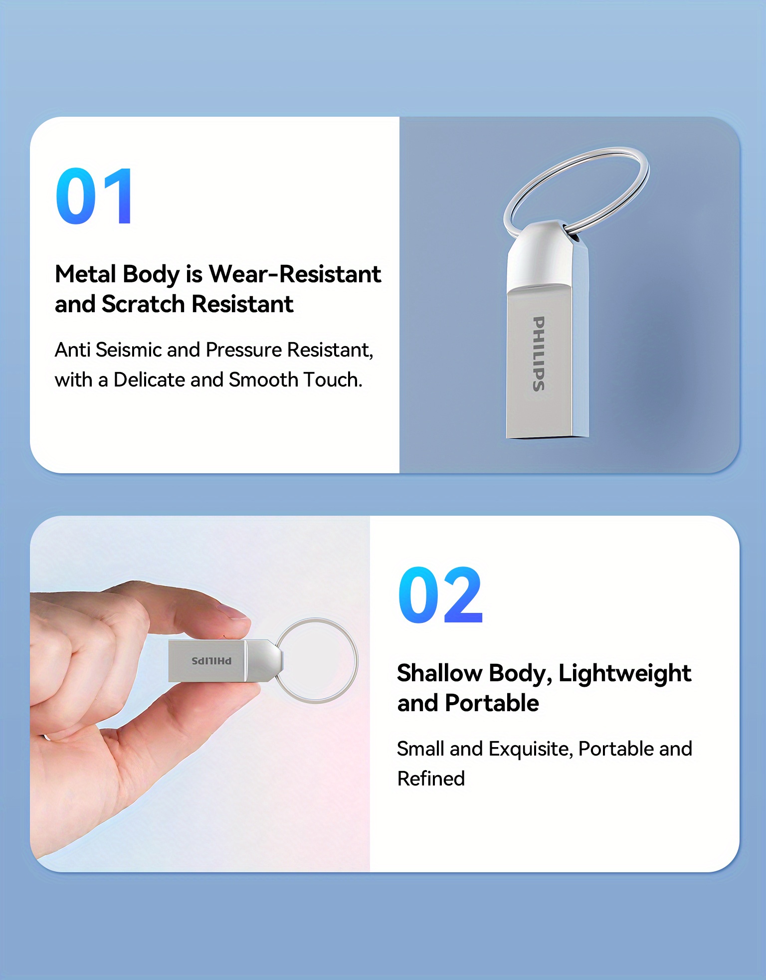 philips chiavetta usb con trasferimento   stabile e interfaccia 2.0 ampiamente compatibile. design   e portatile per facile trasporto e conservazione. consente trasferimento e condivisione   senza driver,   ma pratico Dettagli dell'articolo 7