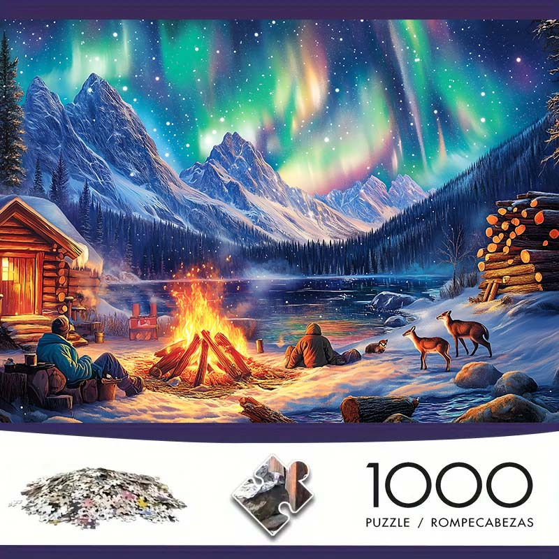 

1000pcs High-difficulty For Adults – Cabin Scene With Mountain Landscape, Wall Art Decor, Perfect Christmas & New Year Gift, Holiday Gift Puzzle | Festive Cabin Artwork | Paper Puzzle