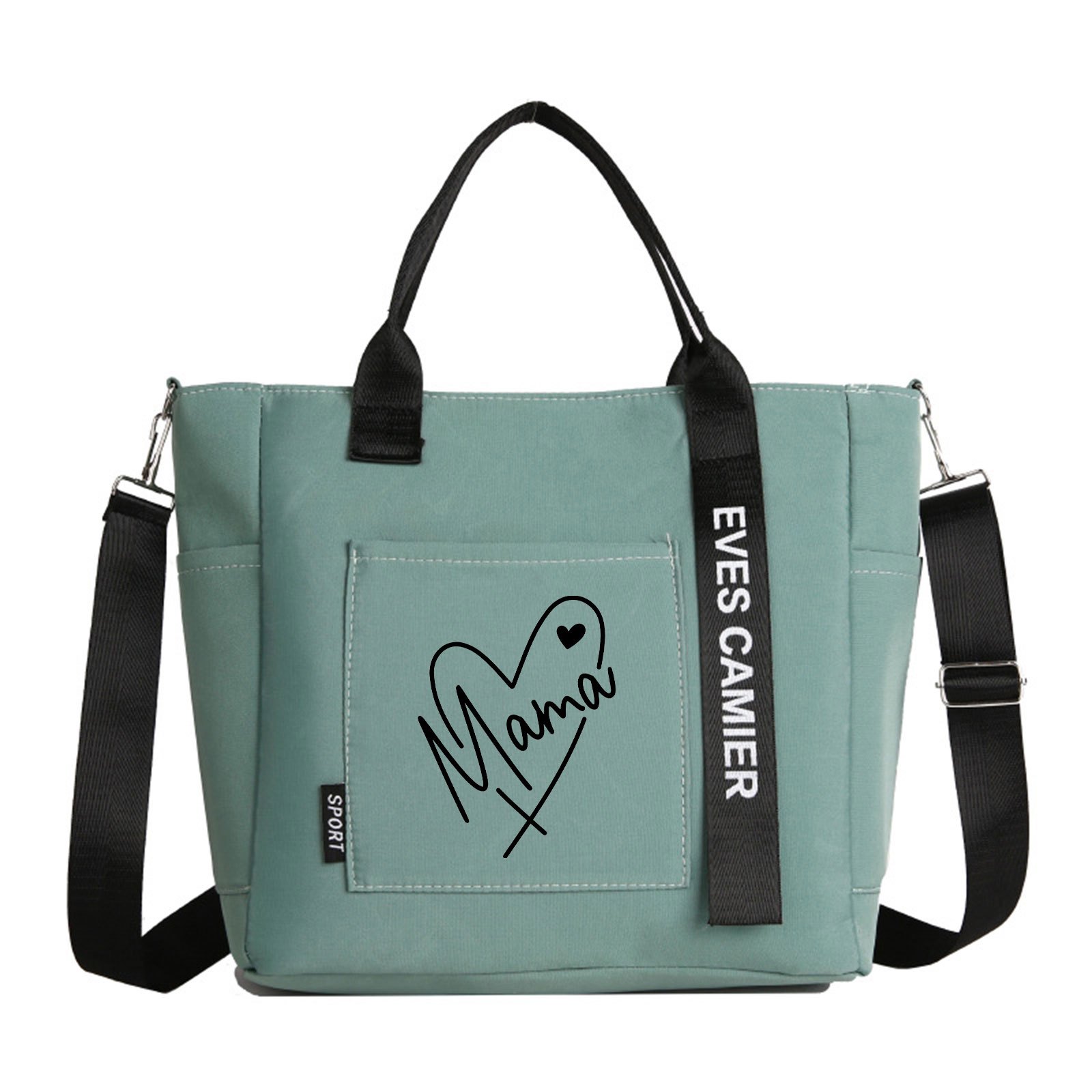 E-shop Tragetasche für Damen mit „Mama“-Aufdruck, mehreren & verstellbarem Umhängegurt – Abnehmbare Schultertasche, geeignet für den täglichen