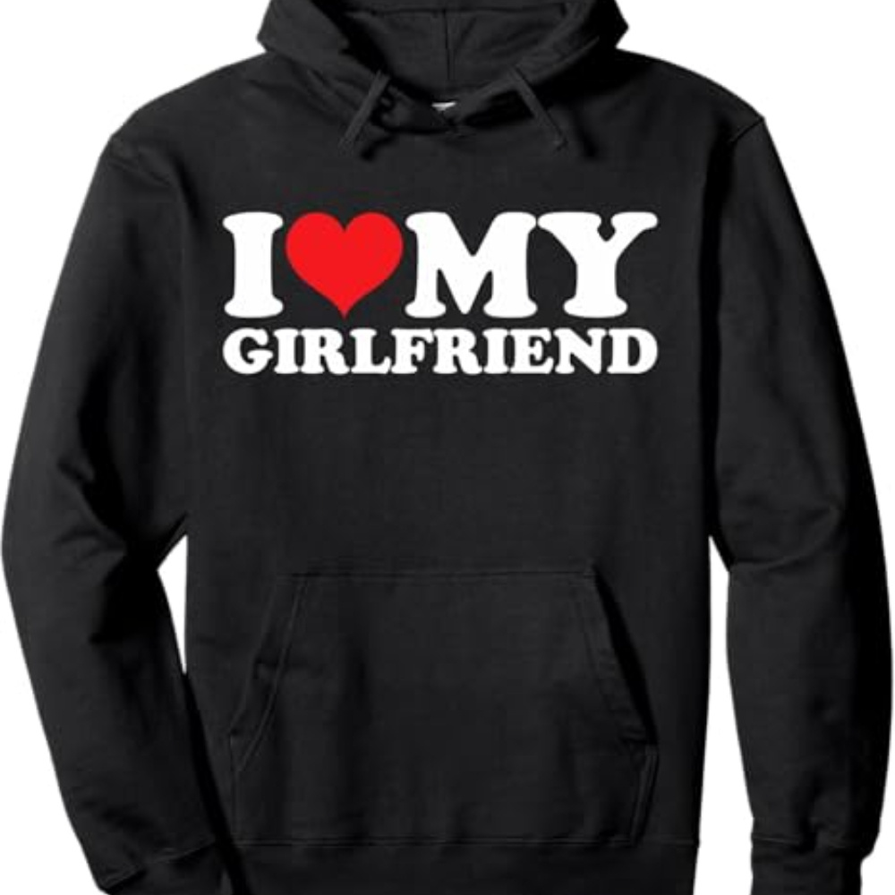 

I Love My Girlfriend" Men's Hoodie - Casual & Stylish Cotton Pullover With Kangaroo Pocket, Gift