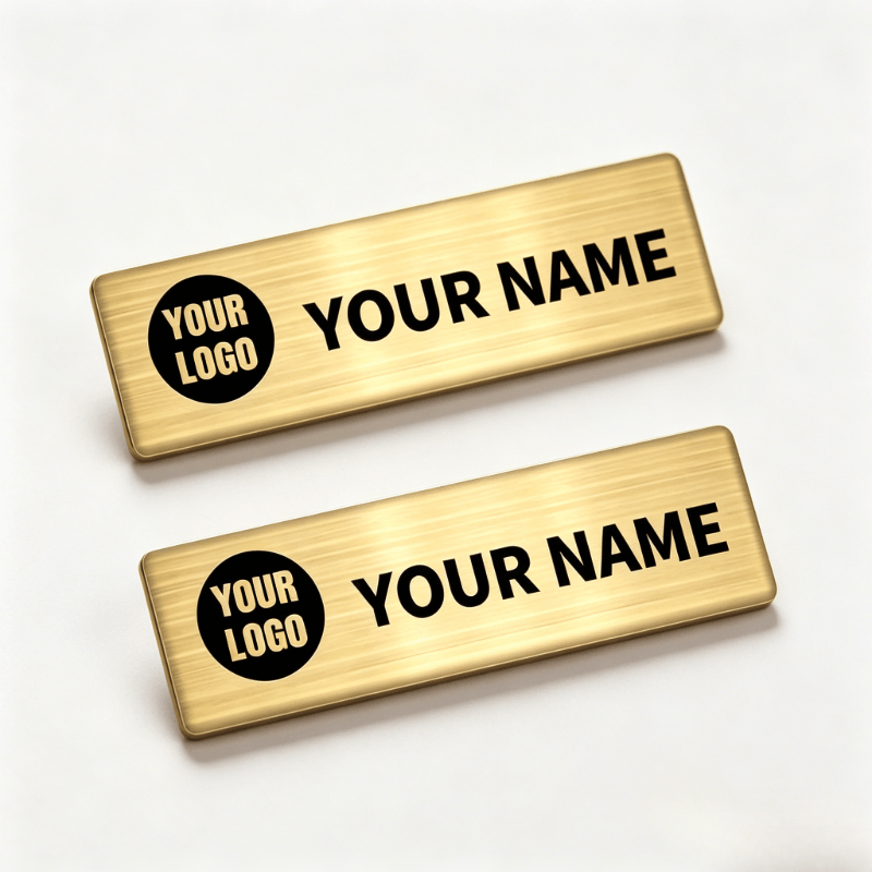 TEMU 1/2pcs Personalized Custom Golden/silvery Nameplate - Durable Stainless Steel Material, Customizable Logo, Name, Self- , Emblem, Photo. Suitable