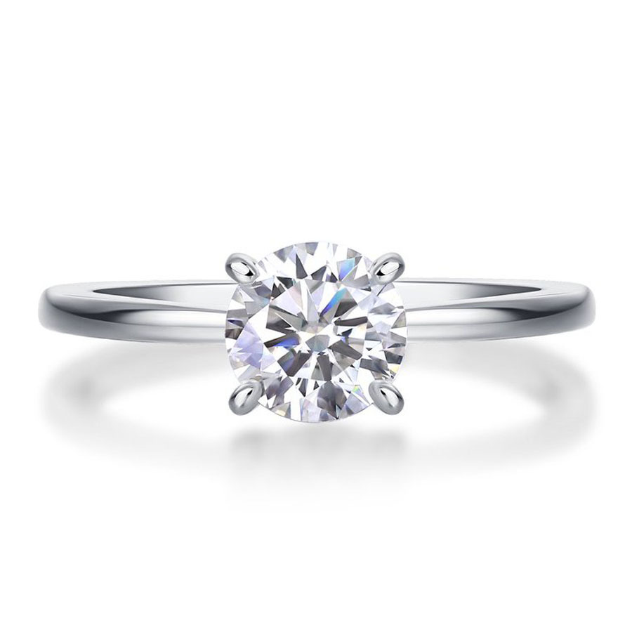 S925 Silver Couple Rings with Moissanite, Elegant Gift Box