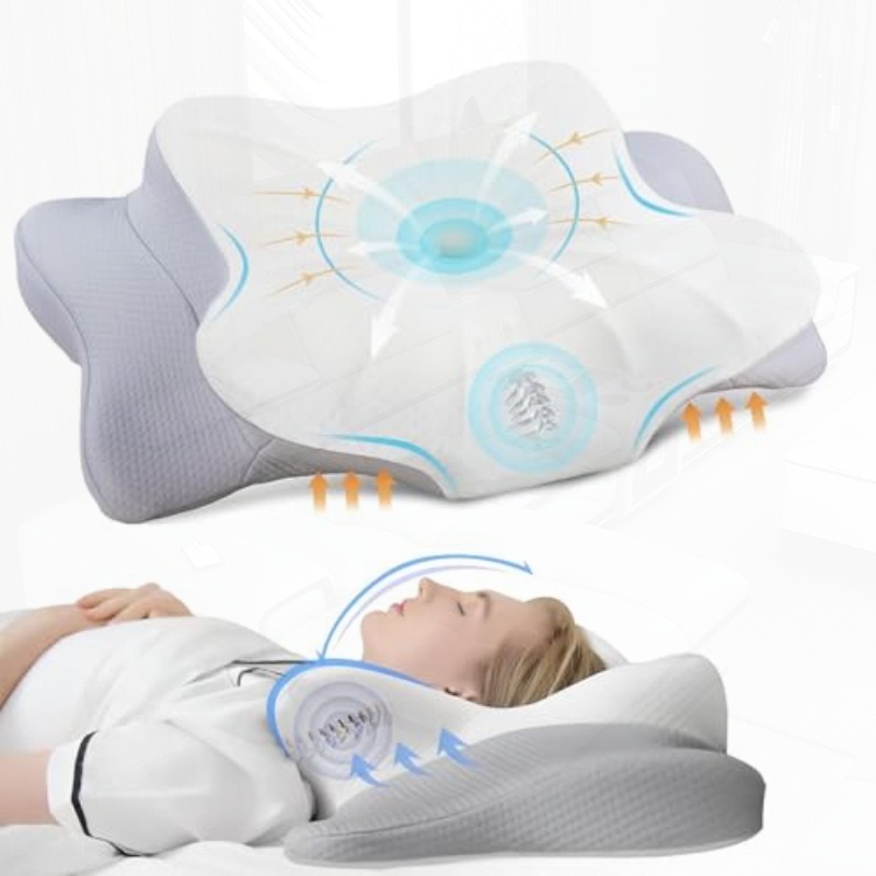 Ergonomic Cervical Neck Pillow for Pain Relief - 2-in-1 Height Adjustable Memory Foam Bed Pillow with Cervical Traction, Spinal Alignment Support for Side/Back/Stomach Sleepers, Neck & Lower Back Pain, Machine Washable (Includes, Pillows For Sleeping, Cervical Neck Pillow For Sleeping, Cooling Pillow, Pillows For Bed, Pillow Side Sleeper, Cooling Pillows For Sleeping, Stomach Sleeper Pillow, Pillow For Sleep Apnea, Memory Pillow, Neck Pillow Travel, Orthopaedic Pillow, - Image 4