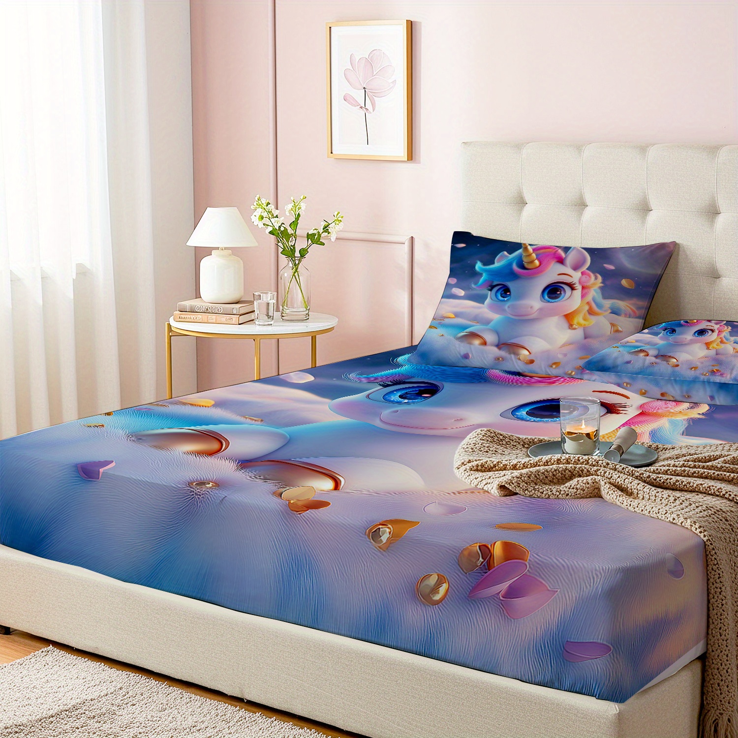 3pcs cute little pony sheet set funny rainbow pony pattern Temu