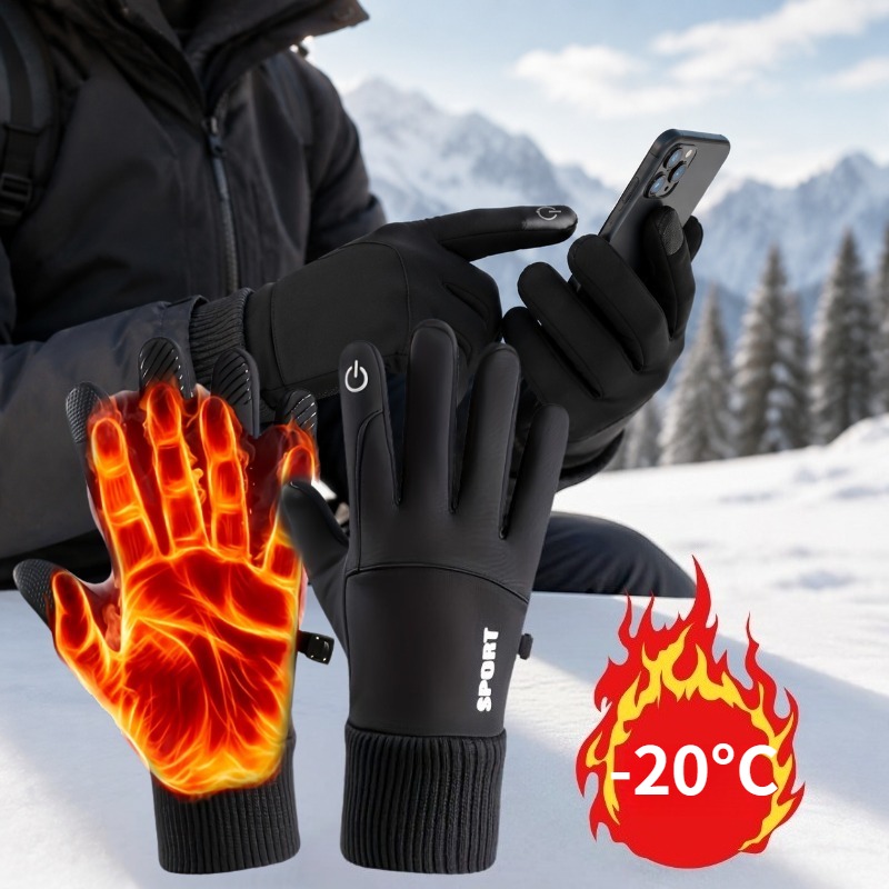 item picture winter touchscreen thickened warm anti slip gloves mens winter fleece touchscreen cold proof windproof outdoor sports mens driving riding motorcycle winter gloves