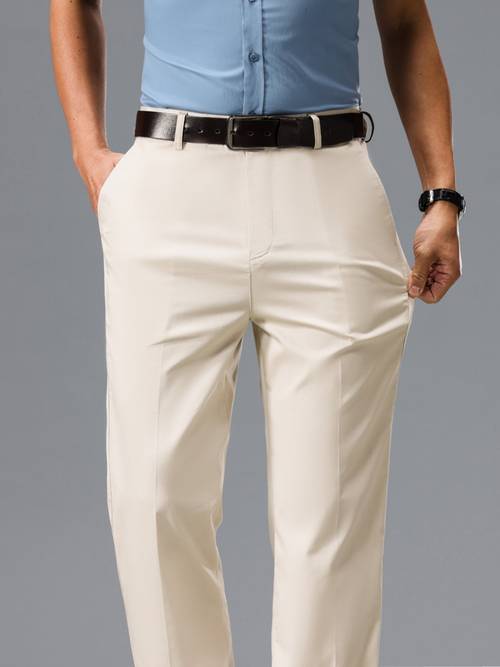 mens fashion casual pants mens trousers business suit pants mens straight summer thin style non ironing anti wrinkle solid color versatile mens trousers elastic straight pants
