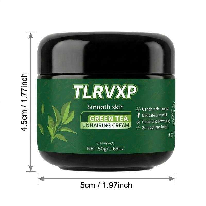Image of Tlrvxp Hair Removal Cream 50g, Gentle And Fast Depilatory Cream For Men And Women, Leaves Skin Smooth, Handy Travel Size For Face, Lips, Armpits, Legs, , Bikini Area And Full Body
