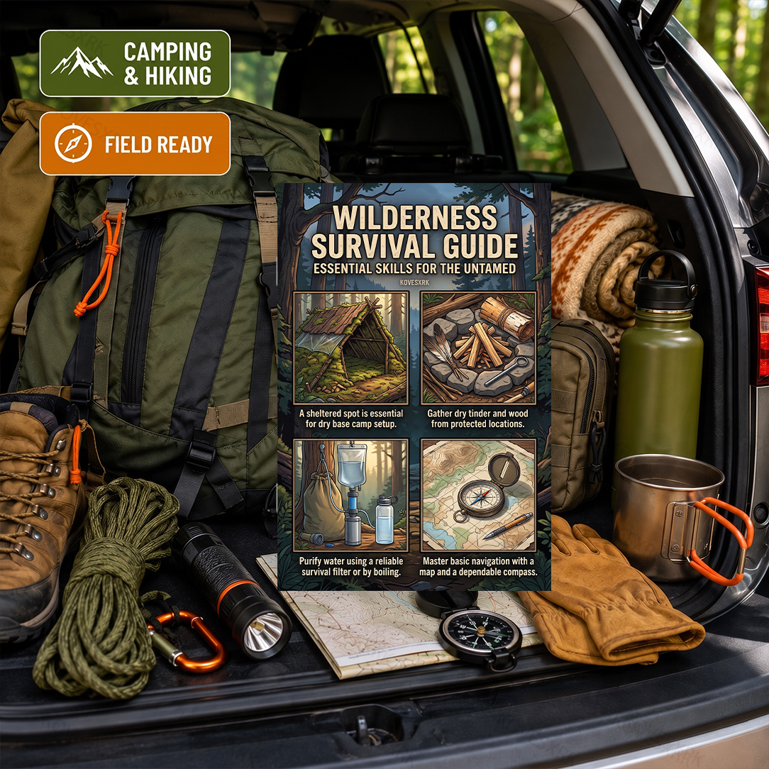 Wilderness Survival Manual with Illustrated Outdoor Guide