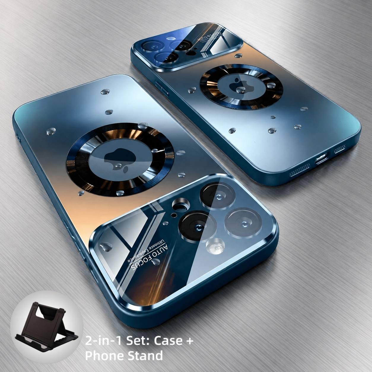 TEMU Phone Case - 2-in-1 Set: Case And Phone Stand Premium Metallic Feel Phone Case For Magsafe Magnetic Wireless Charging Compatible With Iphone 18