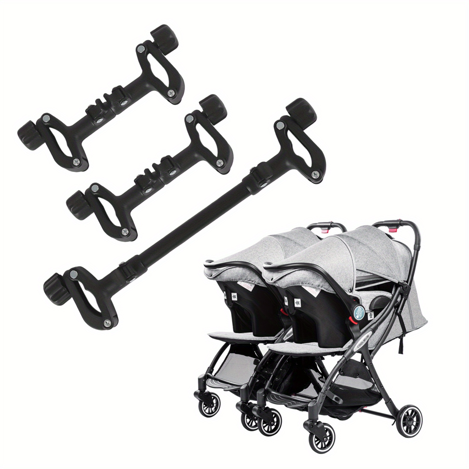 TEMU Carnivaltwin Stroller Connector For Fits Umbrella Strollers Turns 2 Single Strollers Into A Double Stroller. Short Connectors Are To Secure The