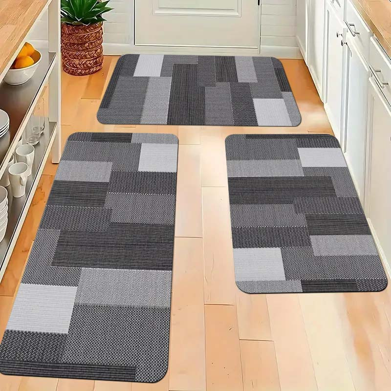TEMU 1pc Thick 1.1cm Kitchen Mat, Simple Gray Pattern Mat Suitable For Room Porch Balcony And Home Decoration