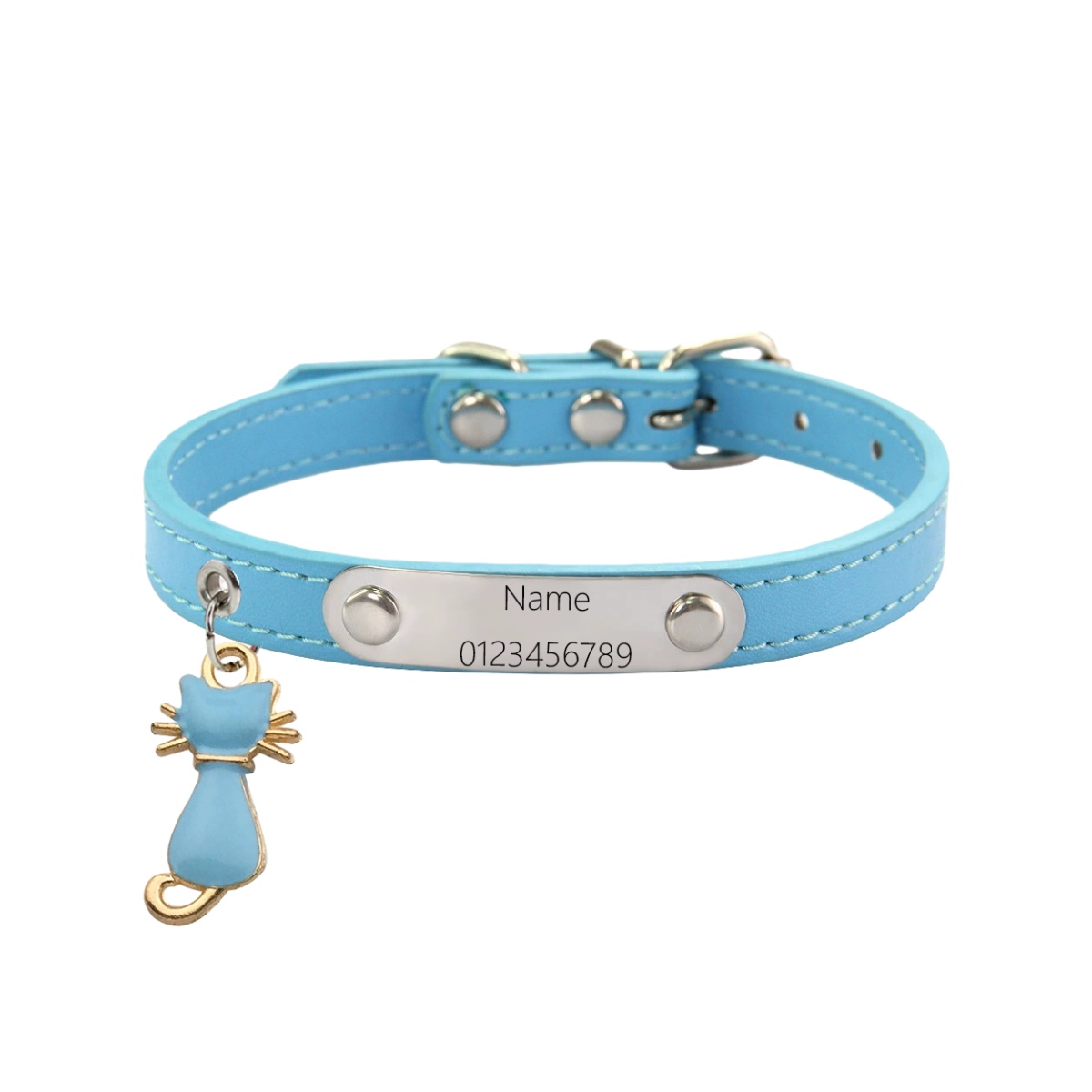 TEMU 1pc Custom Engraved Dog Collar Tag, Pet Collar, Cat Tag, Neck Collar With Fresh-style Cat Charm Pendant, Collar Accessory, Fits Small Dogs And