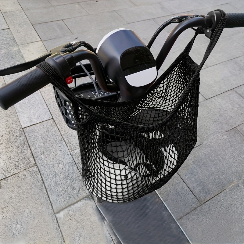 TEMU 1 Bicycle Electric Bike Handlebar Bag, Handlebar Pannier, Cycling Helmet Mesh Bag, Hanging Pouch, Bicycle Front Storage Strap, Shopping Bag,