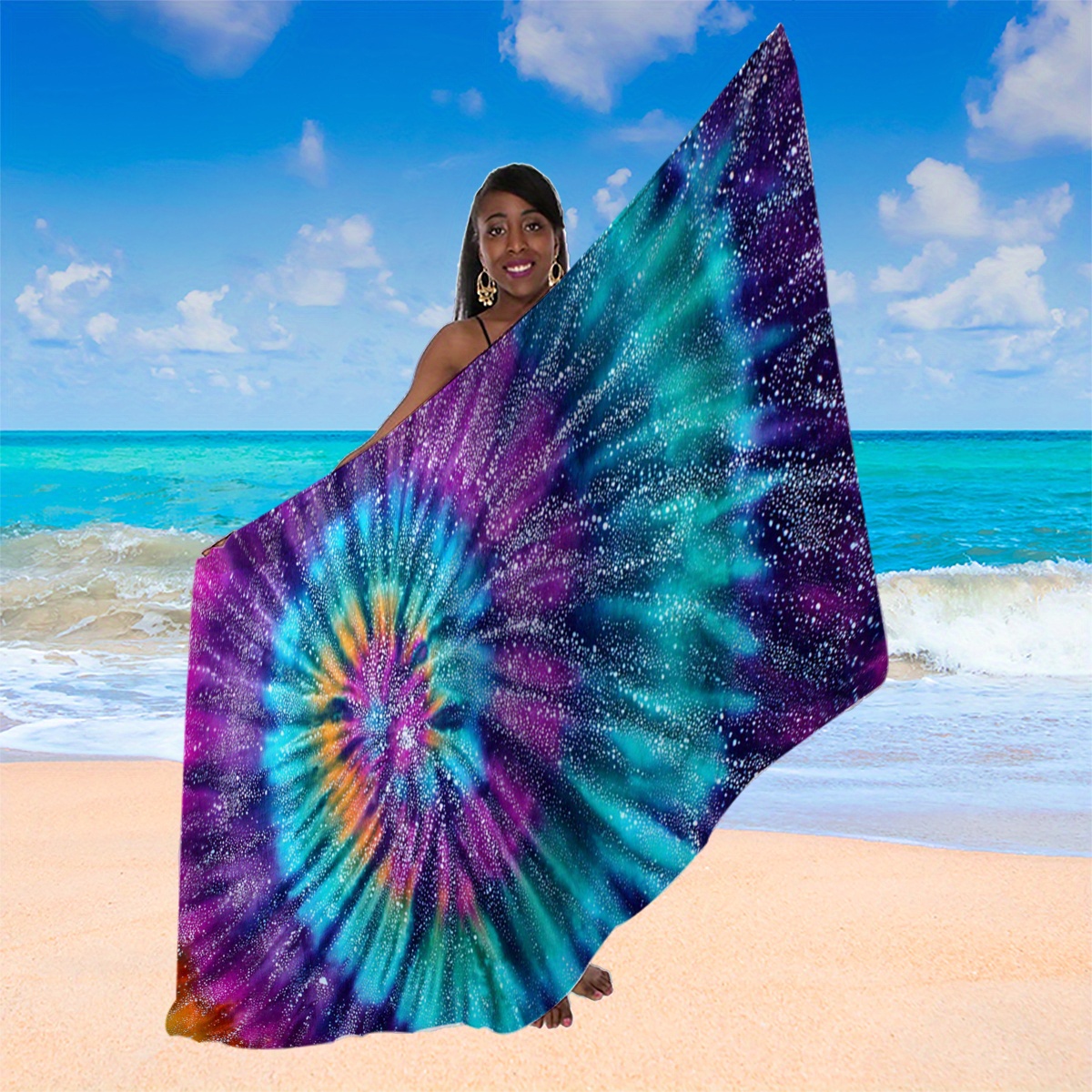 1pc bohemian tie dye beach towel shawl cover dress shirt