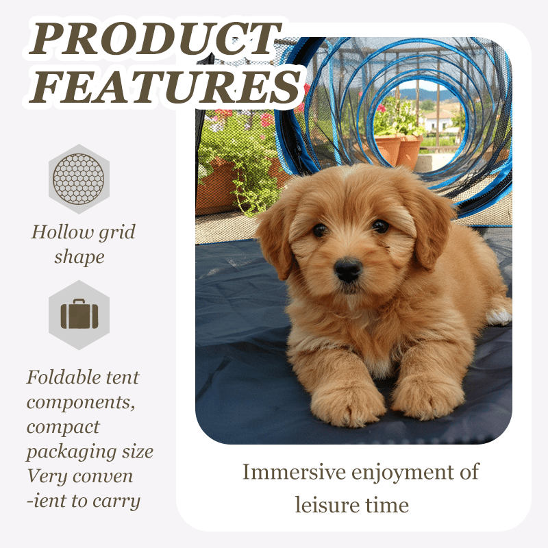 Portable Blue Pet Hideaway Play Set, 3pcs Pop Up Playing House