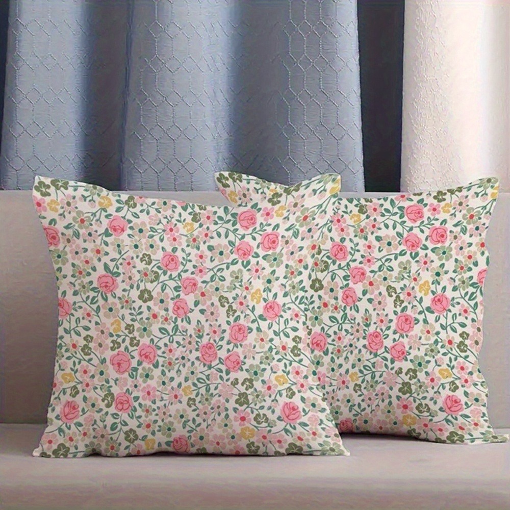 TEMU 2 housses de coussin à motif , créant une décoration de , décoration de canapé de salon de chambre à coucher, matériau en polyester, avec