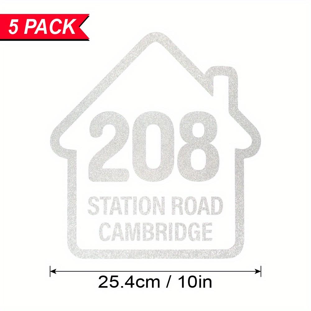 Image of 1/3/5 Pack Zn Art Personalized House Number Stickers - Address Numbers With Reflective Vinyl Decals, Name/number For House, Traditional Style, Outdoor For Newbuilds, Housewarming Gifts