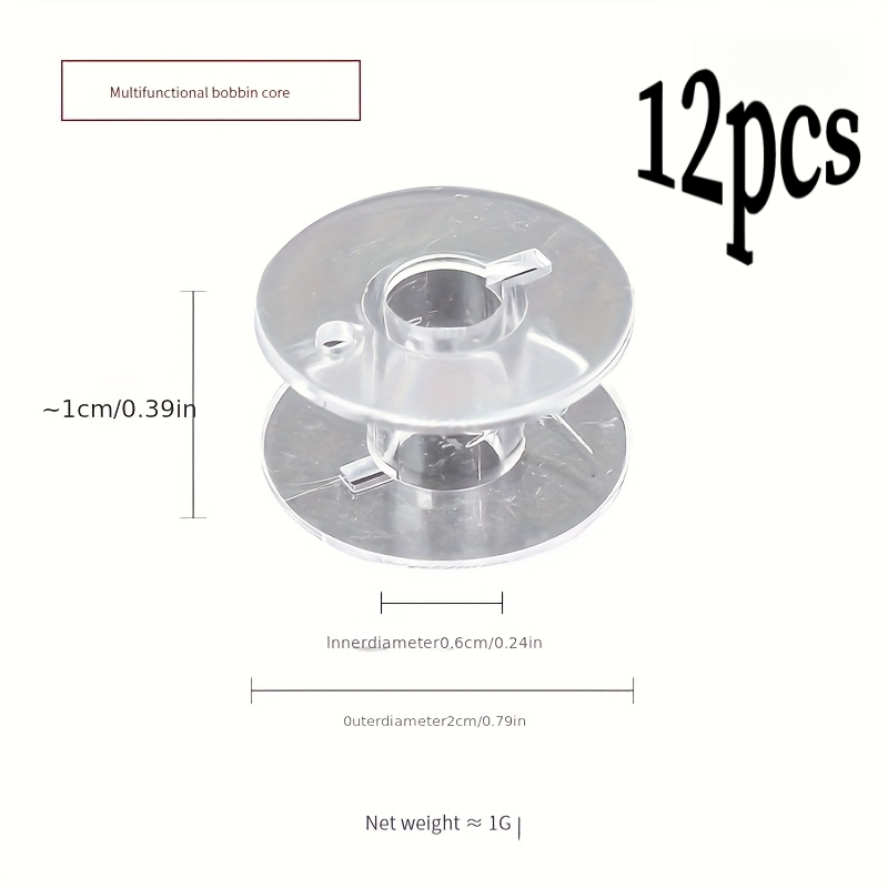 TEMU Set da 12 bobine da cucito in plastica con - Adatte per macchine da cucire domestiche e artigianato, bobine vuote per infilatura facile, bobine