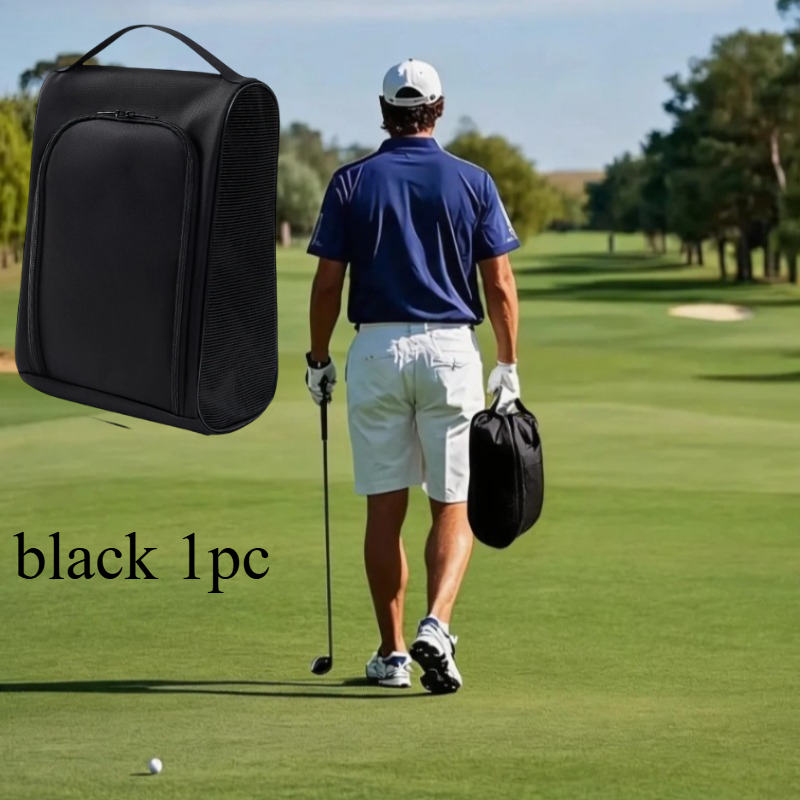 TEMU Portable Golf Shoe Bag - Breathable Shoe Carrier For Tennis, Football & Gym, Lightweight Dustproof Travel Storage Pouch