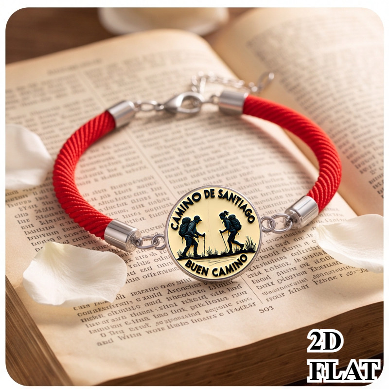 TEMU Pulsera 2D con de senderismo de peregrino de Buen , regalo de joyería de moda unisex para senderismo al de peregrino, para Navidad, , de Acción