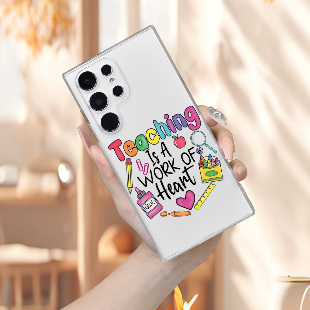 TEMU Phone Case - Fashionable And Durable Birthday Gift With A Teacher Design, A Popular Transparent Phone Case For And For Galaxy Models Including