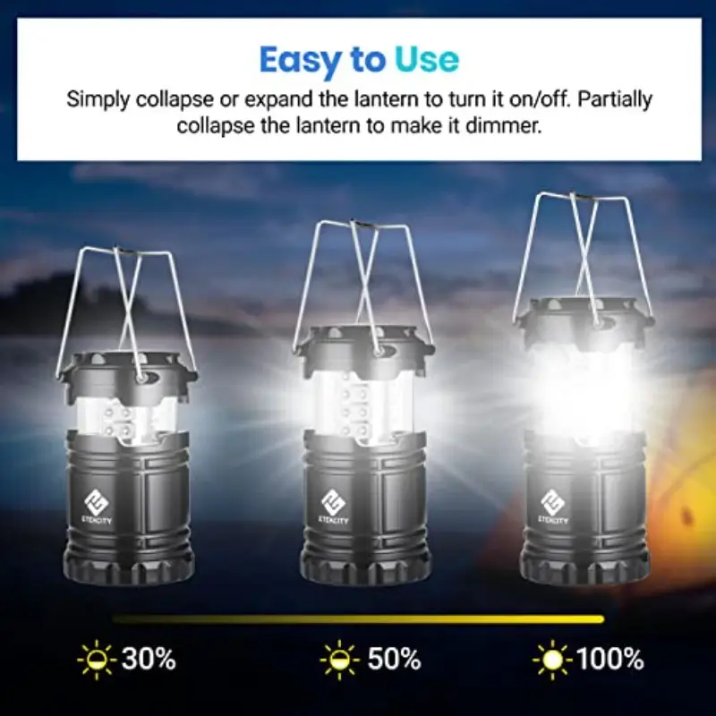2 pack eticiency led flashlight & lantern - 395lm flashlight with usb charging, 30h , emergency power bank, compact & portable with hanging hook, usb-powered (batteries not included) for camping, power outages, indoor/outdoor use - ideal for home, survival, hurricane preparedness - ideal for adults & - durable led light with 30h , 395lm brightness, usb charging, multi-functional as lantern & power bank, for emergency & outdoor Product details 3