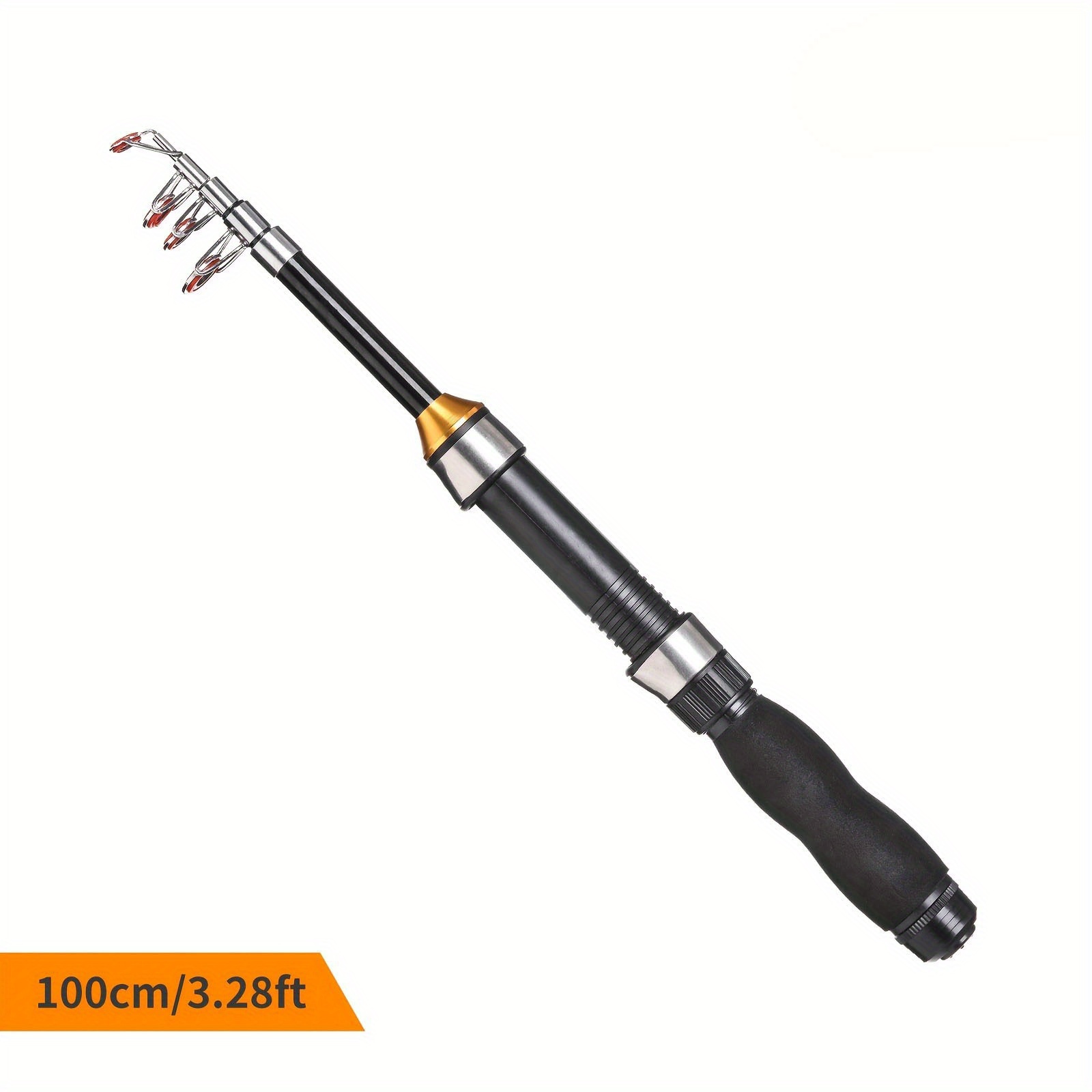 Image of Portable Mini Travel Spinning Fishing Rod Fly Carp Feeder 1m/1.2m/1.5m/1.7m Rod Tough Carbon Telescopic Travel Fishing Rod