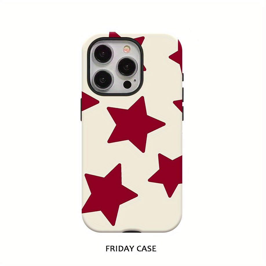 TEMU Phone Case - Fashionable Phone Case For Iphone 17, 17 Pro, 16 Pro Max, 15 Pro, 13, 11, 12, Xs, 8 Plus, And 7, Glossy 2-in-1 Design