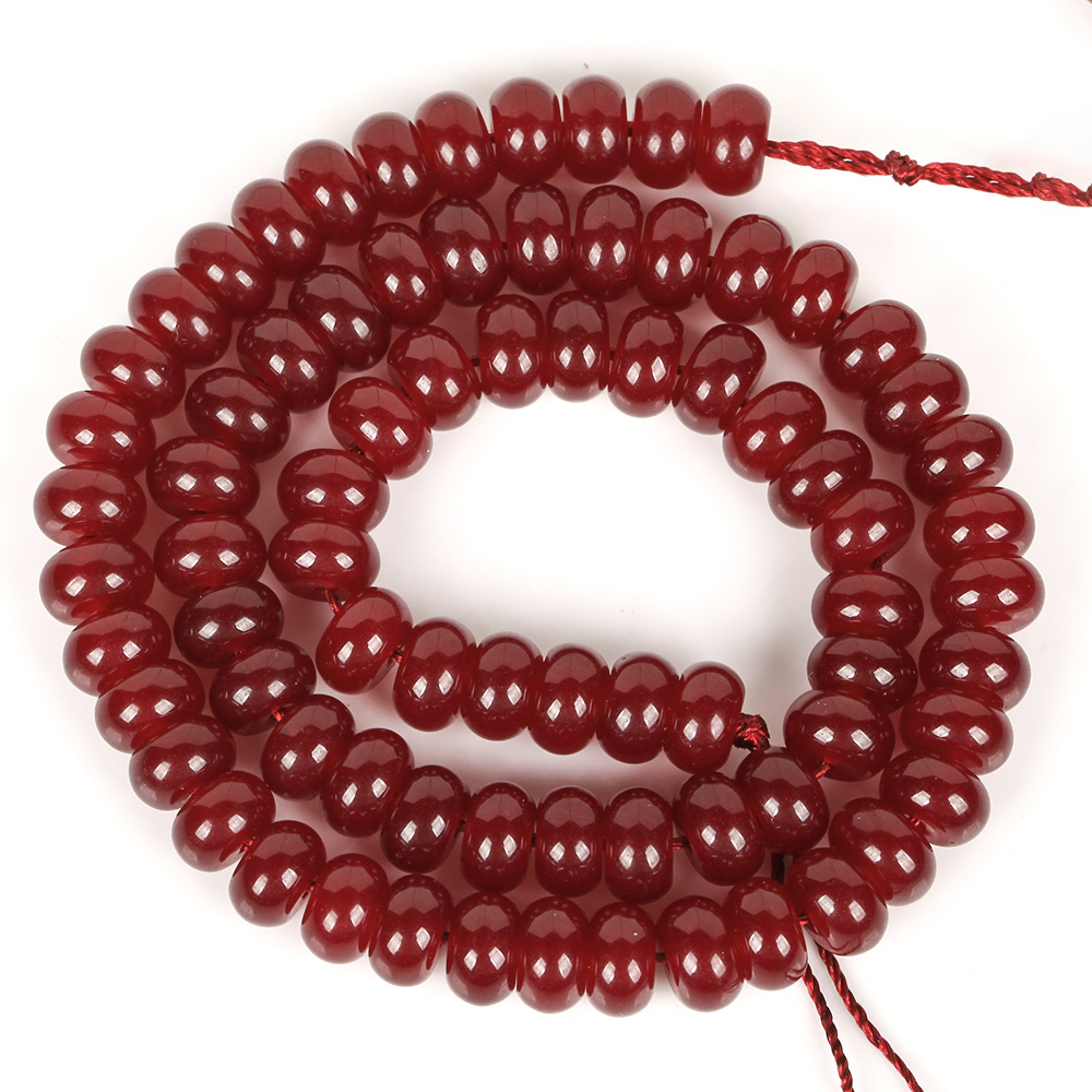 TEMU 80-86pcs Chalcedony Abacus Beads Suitable For Jewelry Making, 5x8mm Oval Spray-sanded Loose Beads With European Colored For Diy Bracelets,