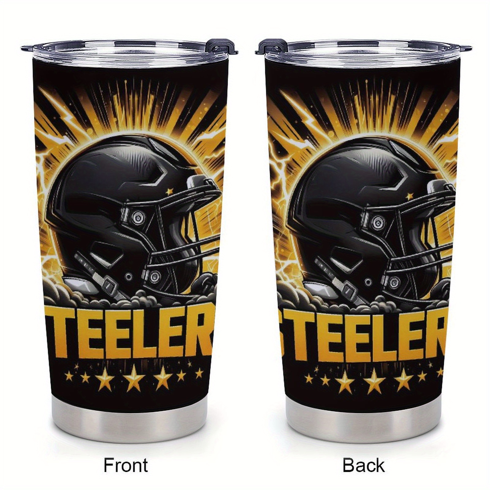 

1pc Teeler Football Helmet Stainless Steel - 20oz Double Wall Vacuum Insulated Travel Mug, Hand Wash Only, Reusable, Multipurpose, No Electricity Needed - Ideal Gift , Relatives,