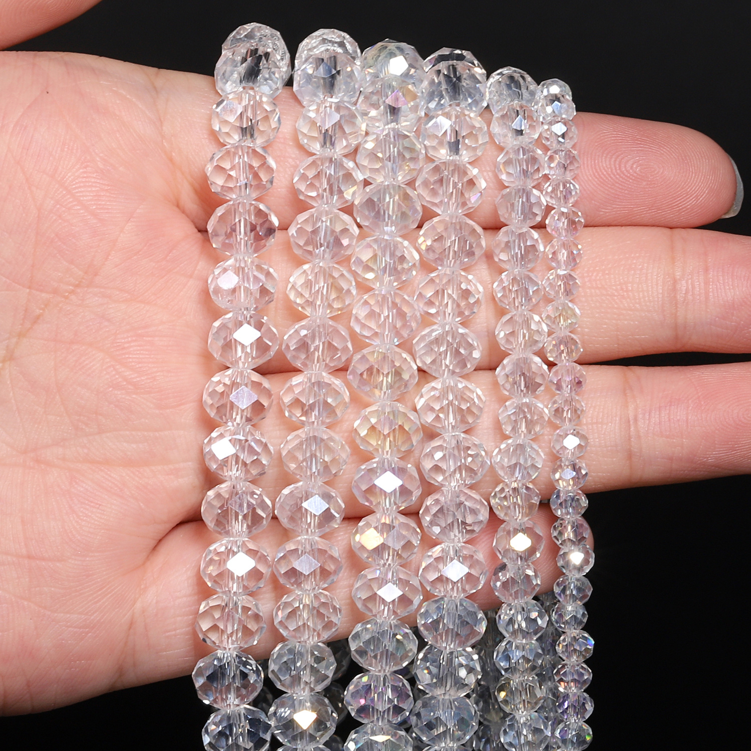 

4/6/8mm Ab Clear , Cutting For Diy Bracelet Jewelry Making Accessories