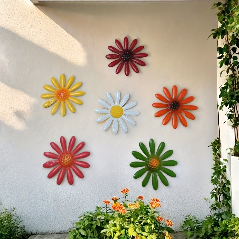 E-shop 【2D Flat】 [2D Flat] Ein 6-teiliges Set Acryl Blumen Wanddekorationen, geeignet für Wohnzimmer, Schlafzimmer und Esszimmer im Innenbereich. Diese