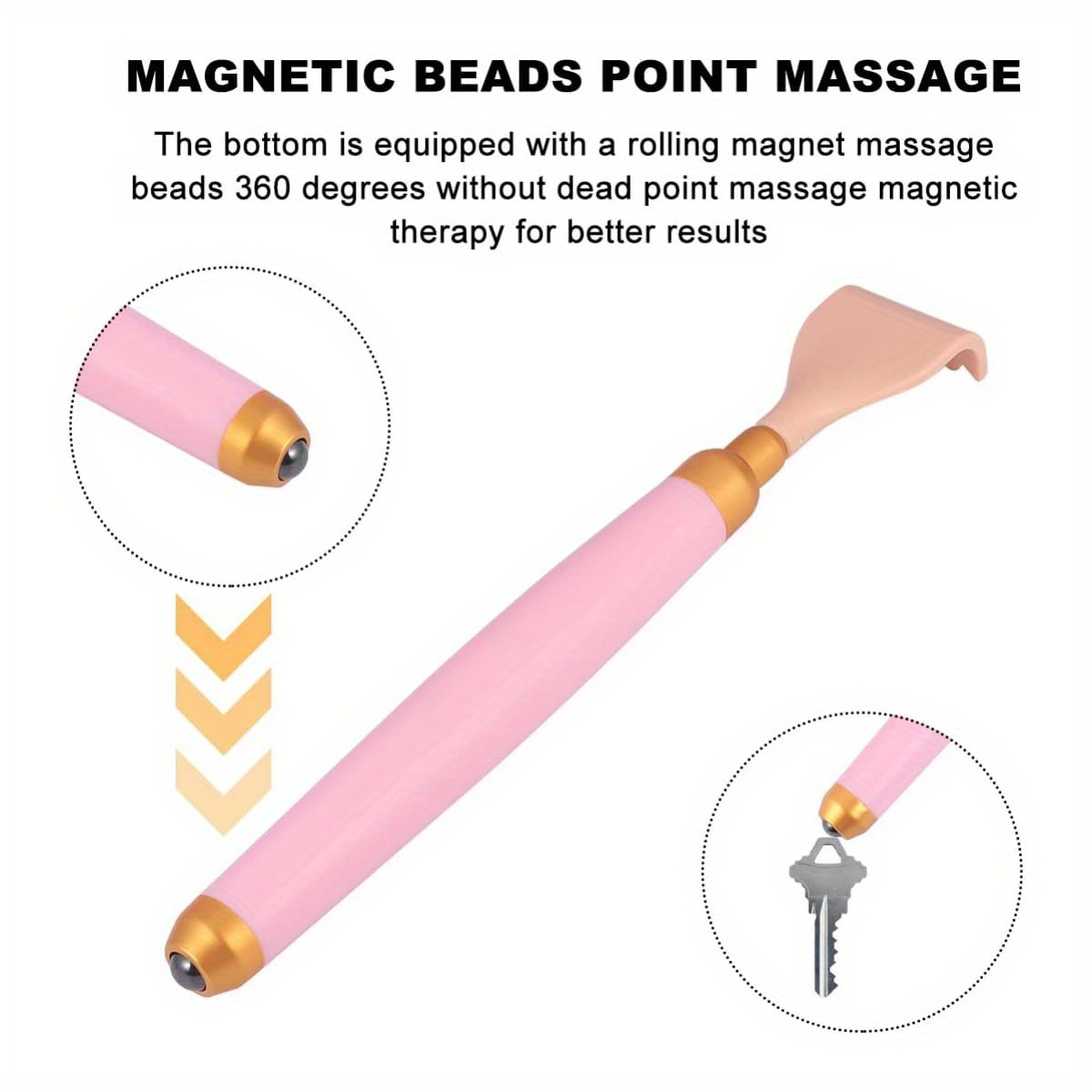 extendable back scratcher portable telescopic non     massage tool with ergonomic handle durable metal construction for home   use back massager   sturdy metal parts Product details 1