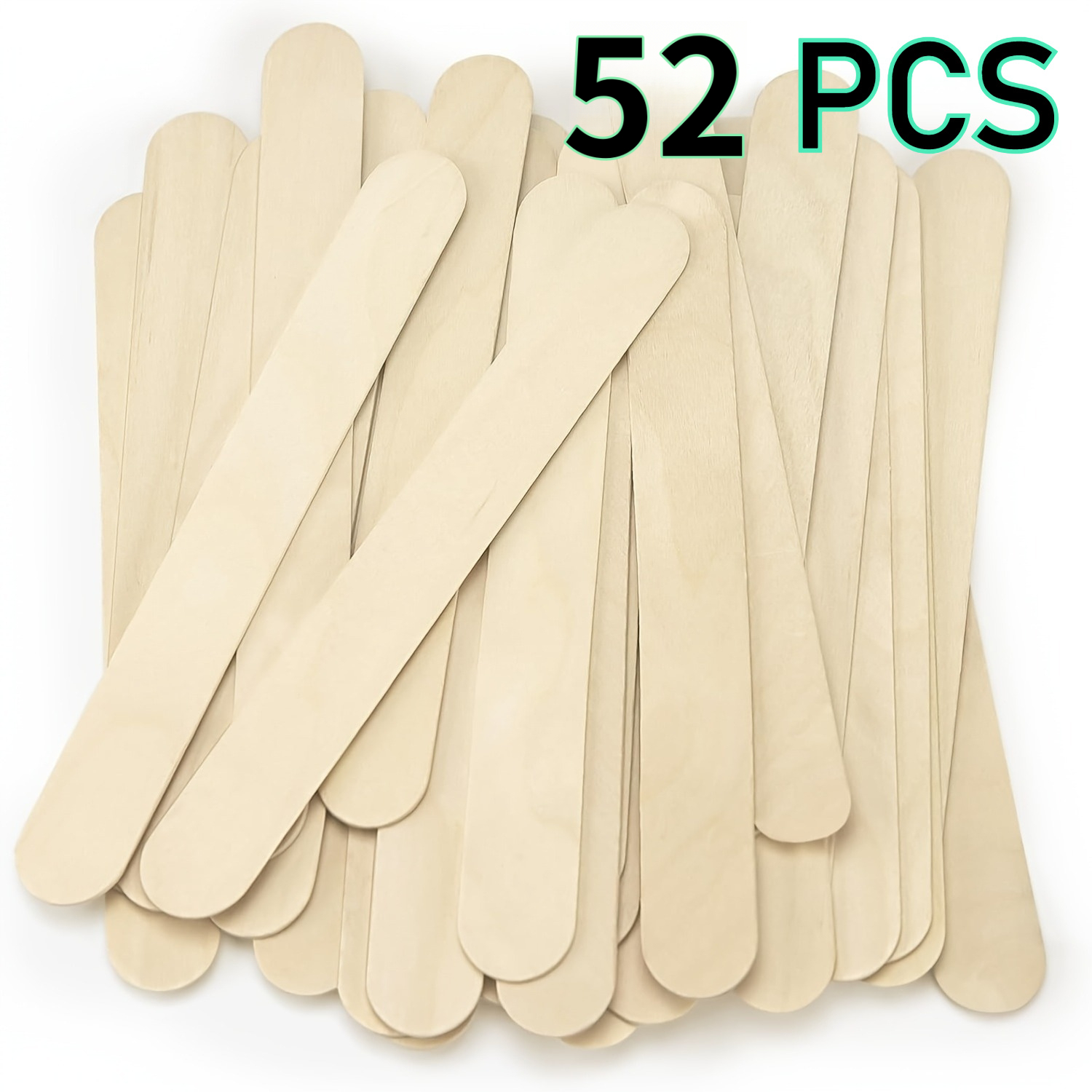 TEMU 52/102pcs 8inch Extra-large Wooden Round Sticks, Large Flat Sticks- Suitable For Handicrafts, Home Art Projects, And Classroom Supplies