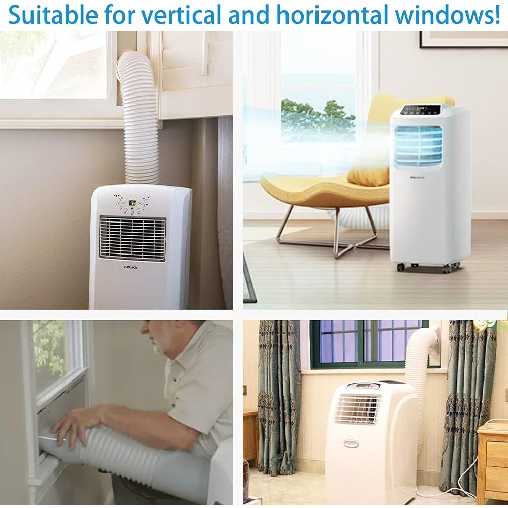1 Système de climatisation complet, universel et portable avec composants d'échappement scellés. Panneaux d'étanchéité réglables combinés à des connecteurs de conduit. L'isolation scellée empêche les 