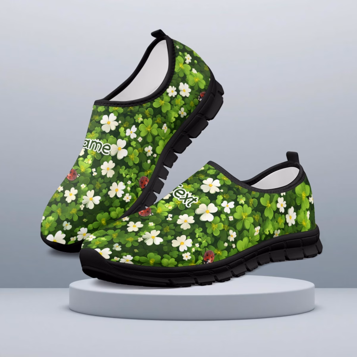 Green Leaf Print Running & Tennis Shoes | St. Patrick'S Day &...