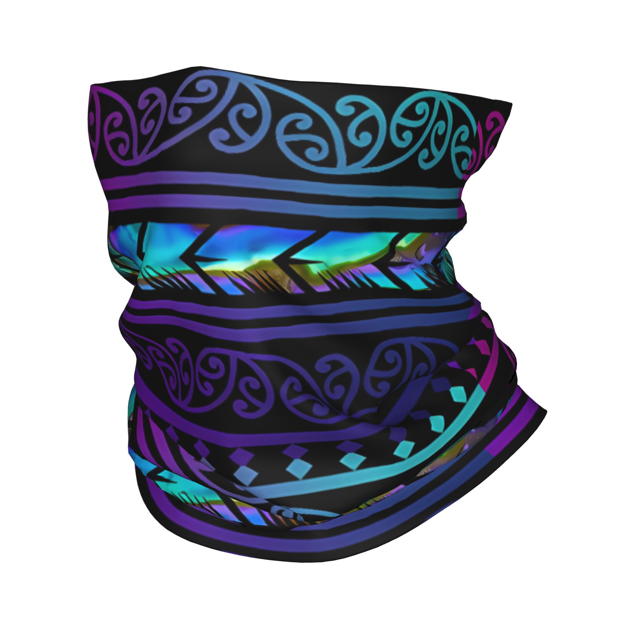 TEMU Purple Maori New Zealand Pattern Print Men's Headscarf Bandana Accessory Trendy Streetwear