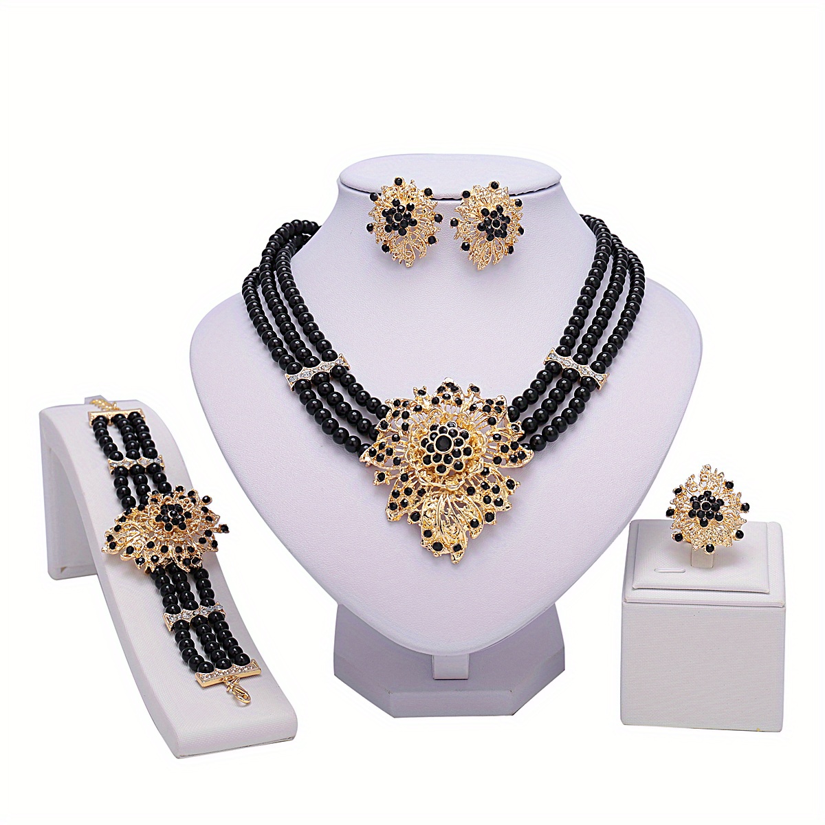 Middle Eastern Women's Triple Row Jewelry Set
