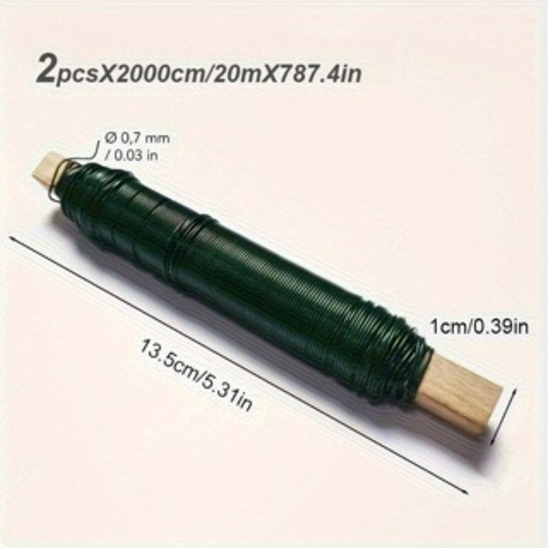 TEMU Lot de 2 attaches de jardin multifonctionnelles 2000 cm / 20 m x 787,4 po, fil métallique souple antirouille, corde de regroupement et de