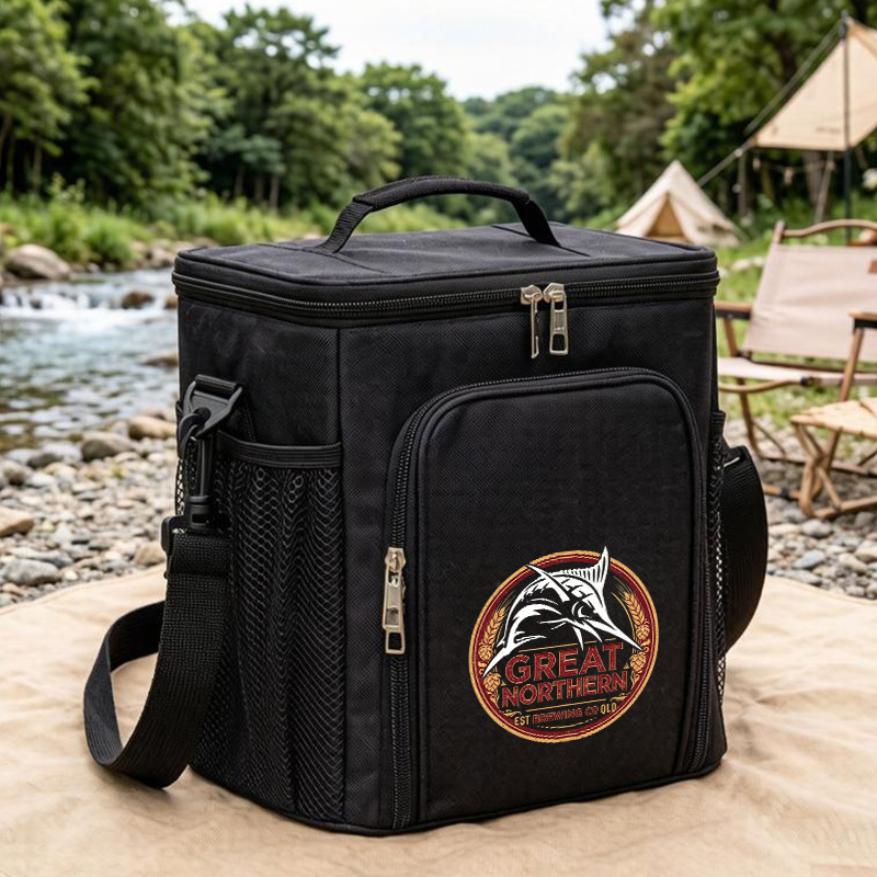 TEMU 1pc Great Northern Printed, Large-capacity Lunch Bag, Portable Insulated Cooler Bag, Reusable, Made Of Premium Oxford Cloth, With An Adjustable