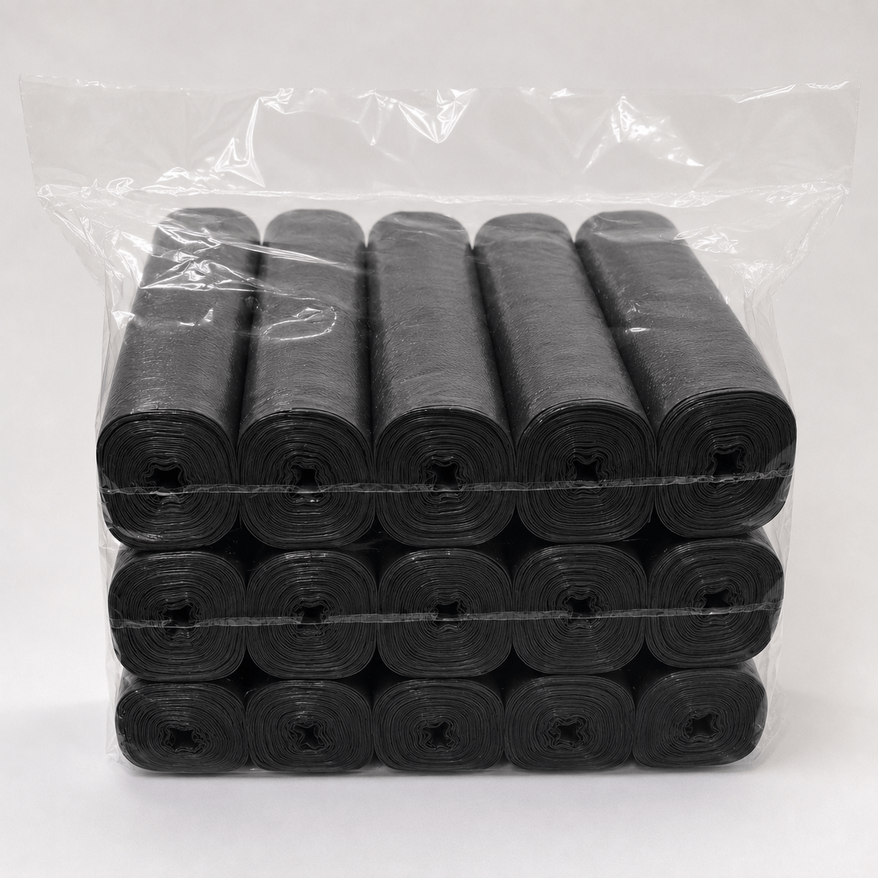 TEMU 5-roll Pack Of 50 Extra-large, Heavy-duty Black Trash Bags, Suitable For Home, Kitchen, Office, And Outdoor Cleaning! Halloween Gift, Christmas