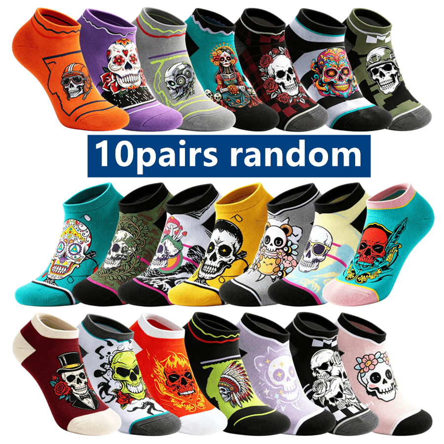 Image of 10pairs Random Graphic Print Cartoon Anime Crew Socks Unisex Hip Hop Street Fashion Novelty Funny Casual Daily Streetwear Crew Socks