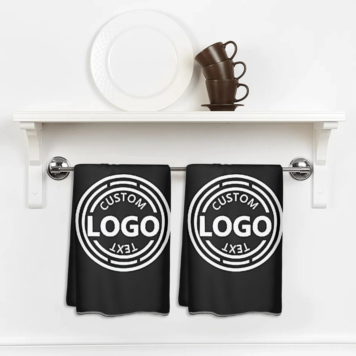 TEMU 2pcs Custom Hand Towels With Photo Team Logo, Personalized Golf Towels 18"x26" For Bathroom Bedroom, Kitchen Colths Dish Towels For Cooking Home