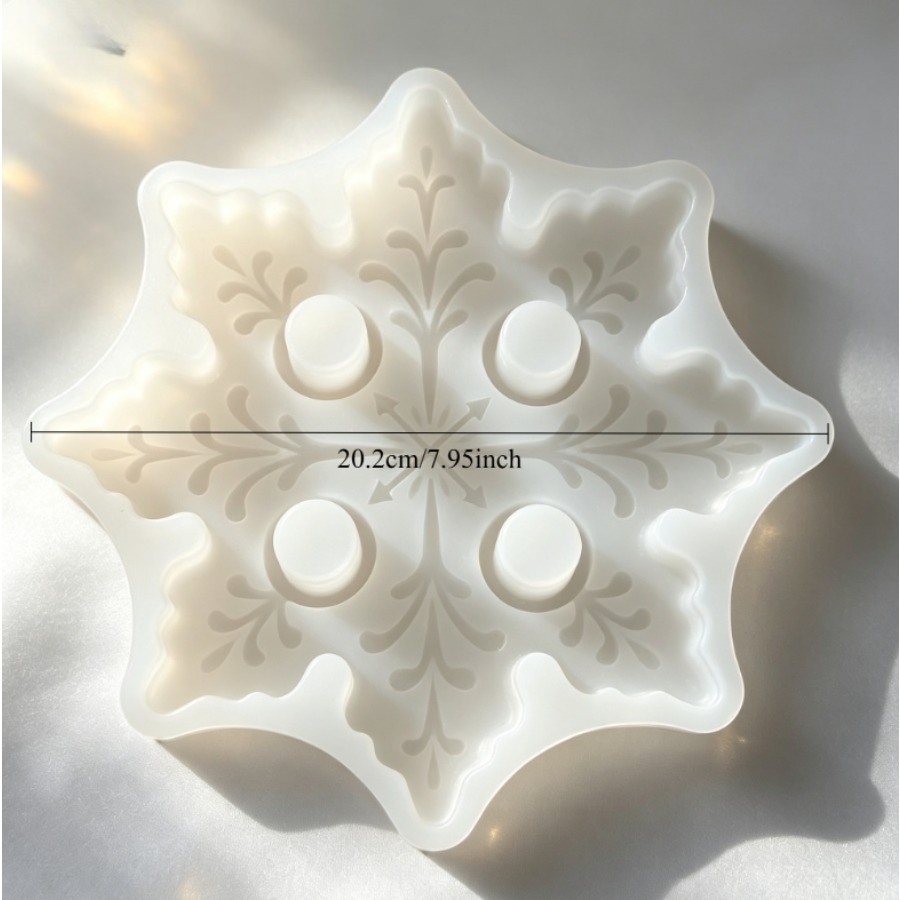 TEMU Stampo in gesso siliconico per portacandele a forma di di a quattro per l'Avvento, stampo per candele, stampo per di