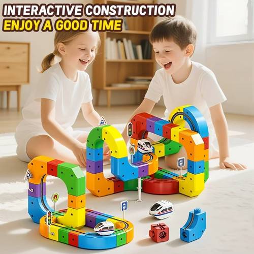 item picture 3d magical track building set usb rechargeable electric train and flexible race stem sensory toy for to boost hand eye coordination race car track gifts for boys girls birthday party