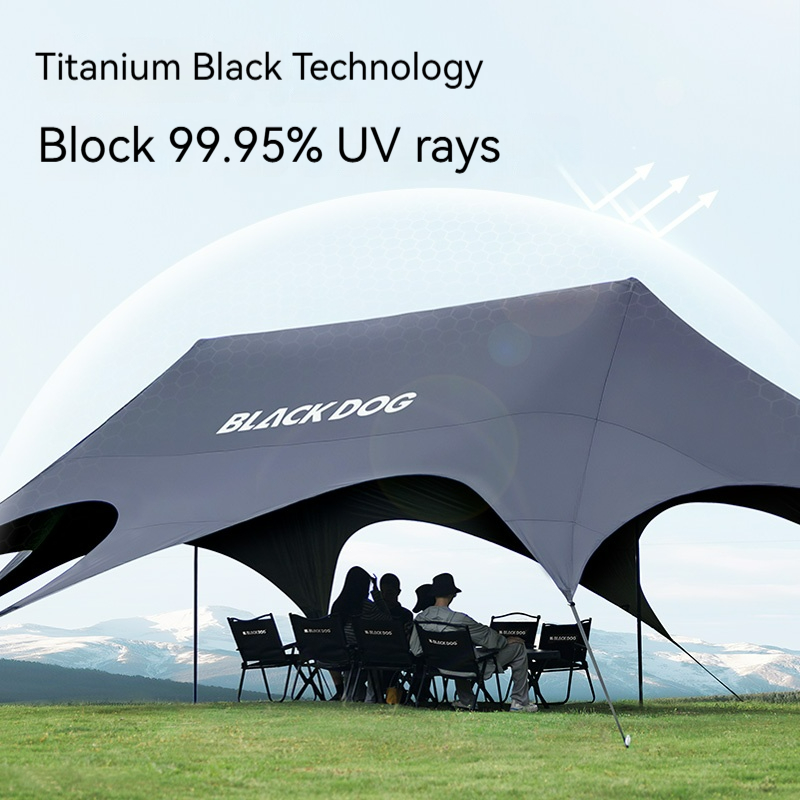 Black Dog Tarp Tent Outdoor Sunshade, Quick Setup