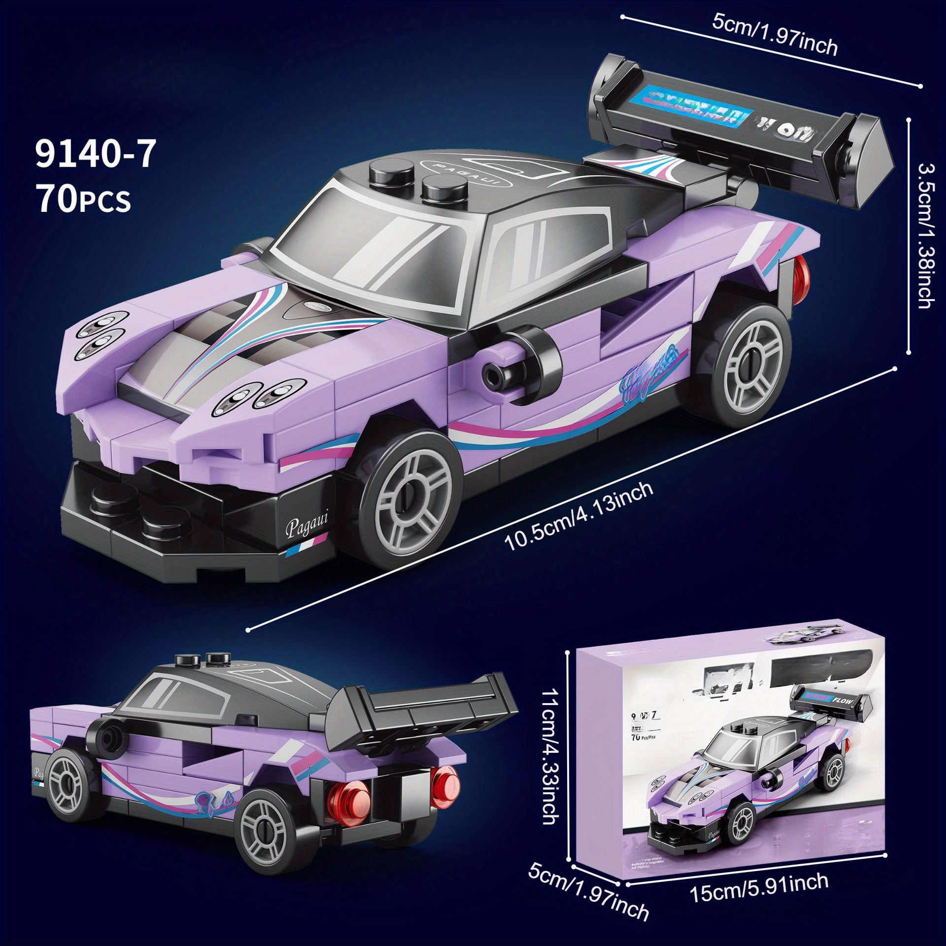 64 86pcs building block pull back small particle racing car - Temu