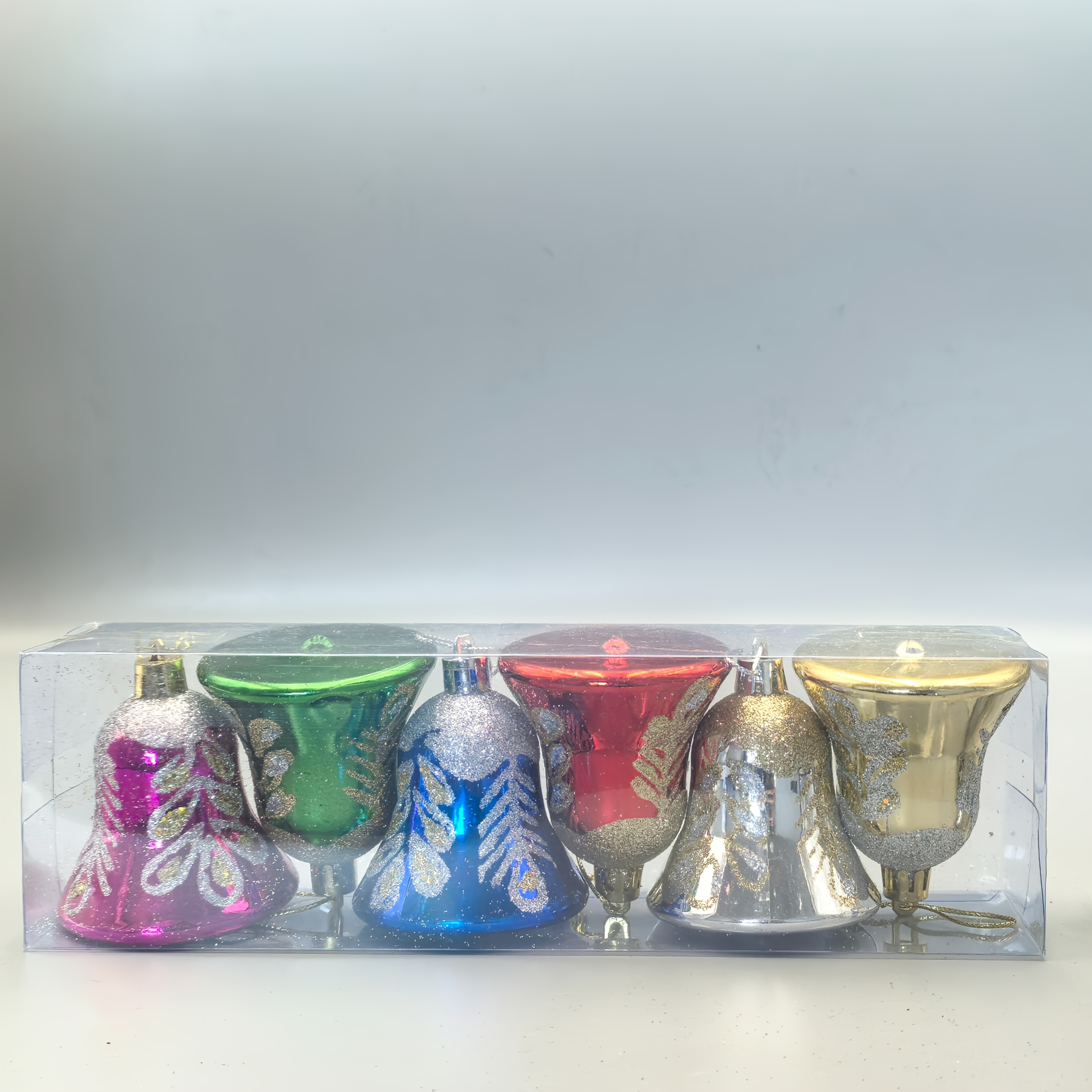 TEMU Set Of 6 Vibrant Christmas Bell Ornaments - Hand-painted Holiday Decorations, Perfect For Tree And Festive Celebrations, Holiday Hanging Decor |